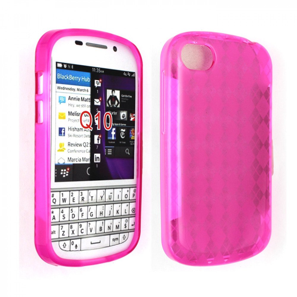 Wholesale Blackberry Q10 TPU Gel Case Hot Pink